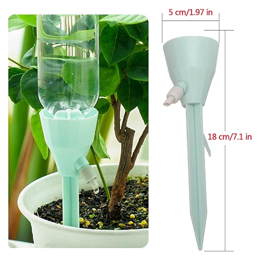 New Upgraded Plant Self Watering Spikes,Adjustable Plant Watering Devices with Slow Release Control Switch Water Dripper,Watering Planter Insert,Automatic Plant Waterer for Vacations (6)