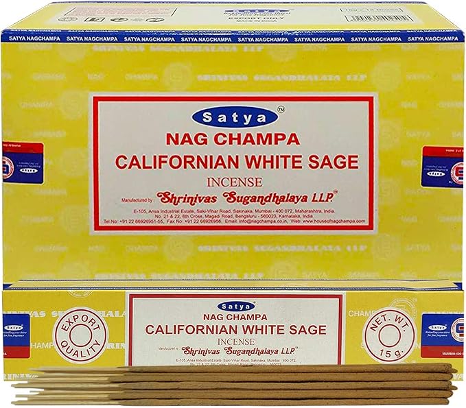 California White Sage Incense Sticks and Incense Stick Holder Bundle Insence Insense Satya