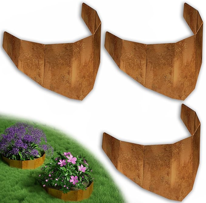 Decoroca Corten Steel Hillside Planter - Innovative & Durable Terrace-Style Planters for Slope Gardening - Prevent Soil Erosion, Beautify Hillsides & Landscapes - 40" W x 18" H/Set of 3