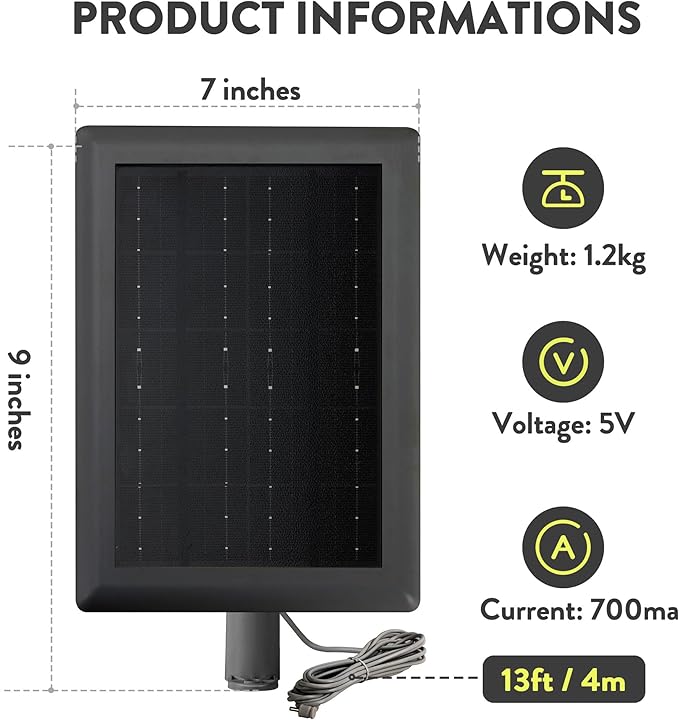 Ring Solar Panel(2nd Generation), 5W Ring Solar Panel Charger with Mount for Stick Up Camera & Pro, Spotlight Plus & Pro, Stick Up Cam Battery, Spotlight Cam Battery (2 Pack Black)