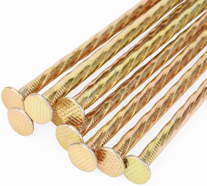 SOUJAP 200 Pack 6 Inch Metal Galvanized Landscape Spikes, Spiral Landscape Edging Spikes for Weed Barrier, Timber