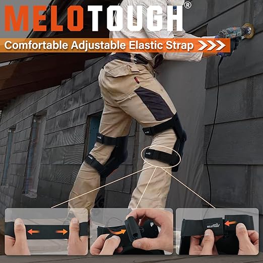 MELOTOUGH Knee Pads for Work,Construction,Flooring,Gardening-Comfortable and Flexible(Orange)
