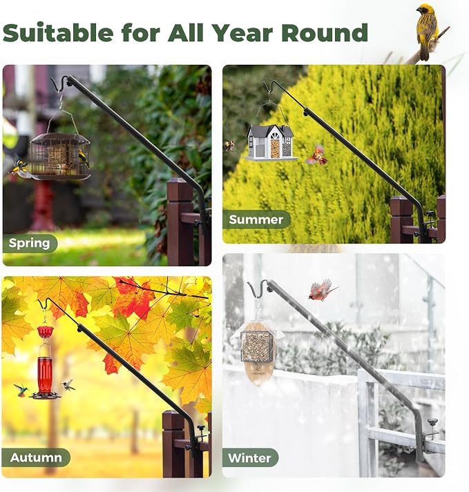 Kingsyard Bird Feeder for Outside Metal Mesh Wild Bird Feeder 2-Pack Heavy Duty Deck Hook