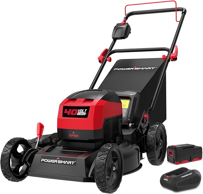 PowerSmart Electric Cordless Lawn Mower 17" 40V, 3-in-1 Brushless Push Lawn Mower, Lightweight, Foldable Handles