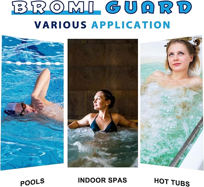 Bromine Tablets for SPA Hot Tub 1lb Brominating Tablets Booster Eliminates Bacteria Algae Soft Water Feel No Chlorine Odor Chemical Sanitizer Chlorine Alternative