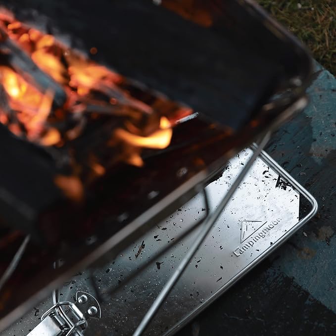 Campingmoon BBQ Grill Fire Pit Foldable Stainless Steel - Medium MT-035