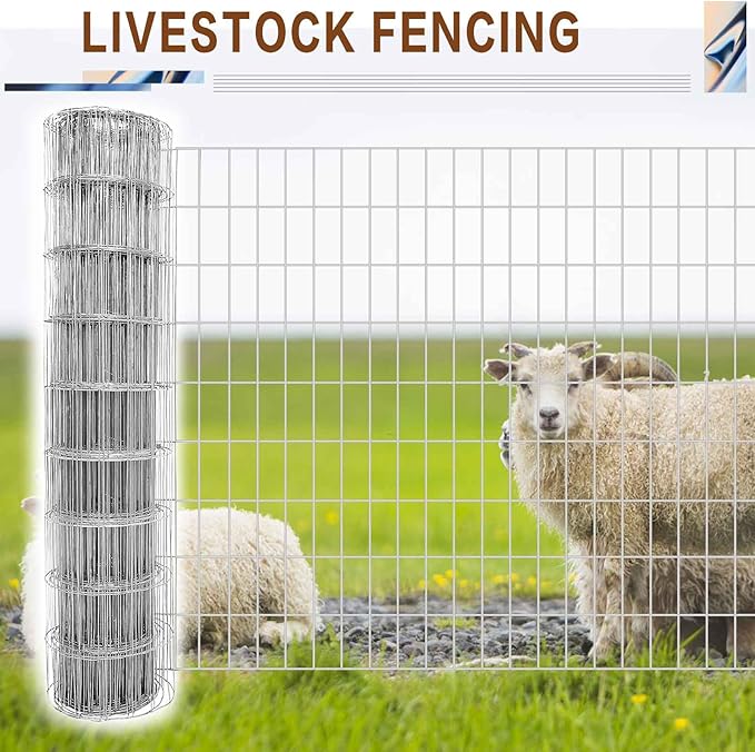 Tongmo 2 ft x 100 ft Galvanized Welded Wire Fence, 16GA Garden Chicken Wire Fence Roll, Mesh Size 2" x 4"Hardware Cloth, Ideal for Yard Protection and Poultry Netting
