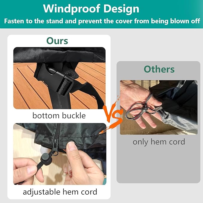 【Upgraded】Patio Egg Chair Covers with Zipper, Wicker Egg Swing Chair Covers, Waterproof Heavy Duty Weather Resisatnt Outdoor Chair Cover, Windproof Hanging Chair Cover, 75" x 45", Black, 1 Pack