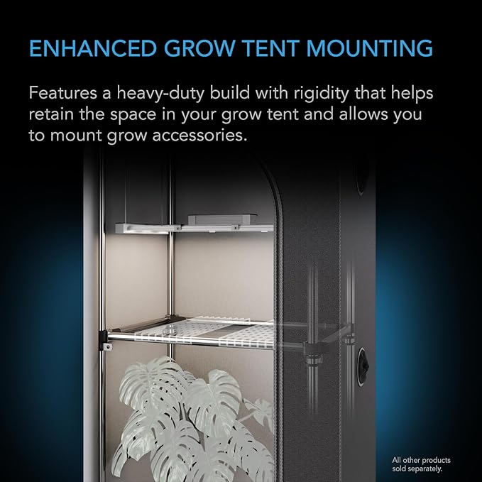 AC Infinity Heavy-Duty Grow Tent Mounting Bars 2x4', High Airflow CFM Kit Prevents Walls from Sucking in, Trellis and Supplemental Lights Mounting for All 2x4 Indoor Grow Tents