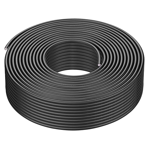 iGreely Solar Panel Wire - 200Ft 10 Gauge 10AWG Tinned Copper PV Extension Cable, UV Resistant for Boat, Marine, Automotive, RV, Outdoor Use - Black
