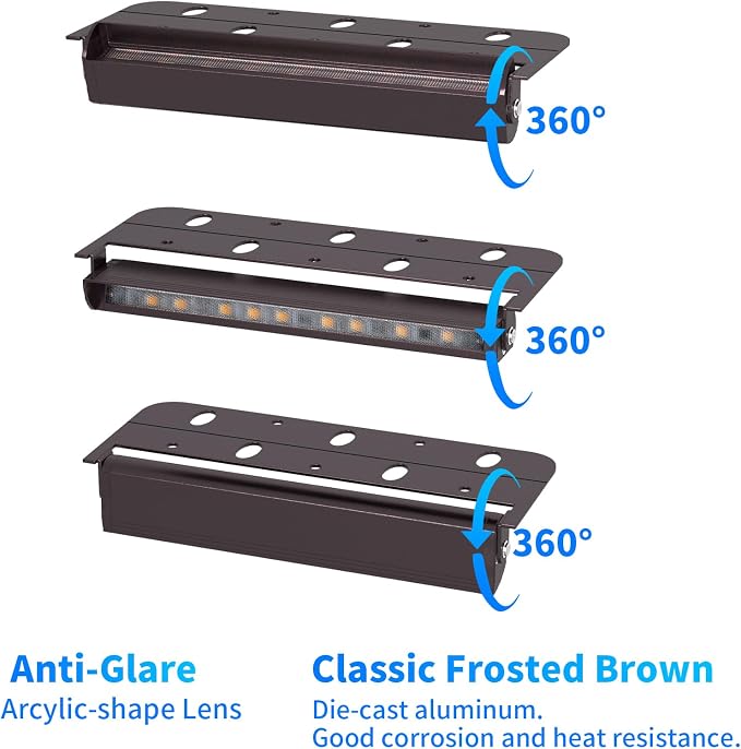 4-Packs 3W 7inch LED Hardscape Paver Lighting,12V AC/DC Low Voltage Retaining Wall Lights,LED Landscape Lighting,5000K Daylight White Outdoor Step Light,50,000 Hours Lifespan
