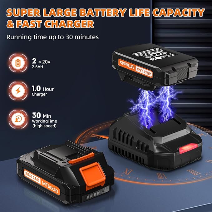 2026 Upgrade Leaf Blower, Leaf Blower Cordless with 2 * 2.6AH Batteries and Fast Charger, 450CFM &150MPH and 2 Speed Mode, Lightweight Electric Leaf Blowers for Lawn, Yard, Leaves, Dust Care (Orange)
