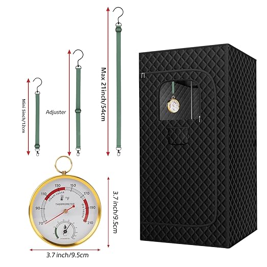 Andelov Sauna Thermometer and Hygrometer (Fahrenheit) with Lanyard Mount, Portable Temperature & Humidity Monitor for Steam Sauna Box, Infrared/Indoor/Home Sauna Accessories