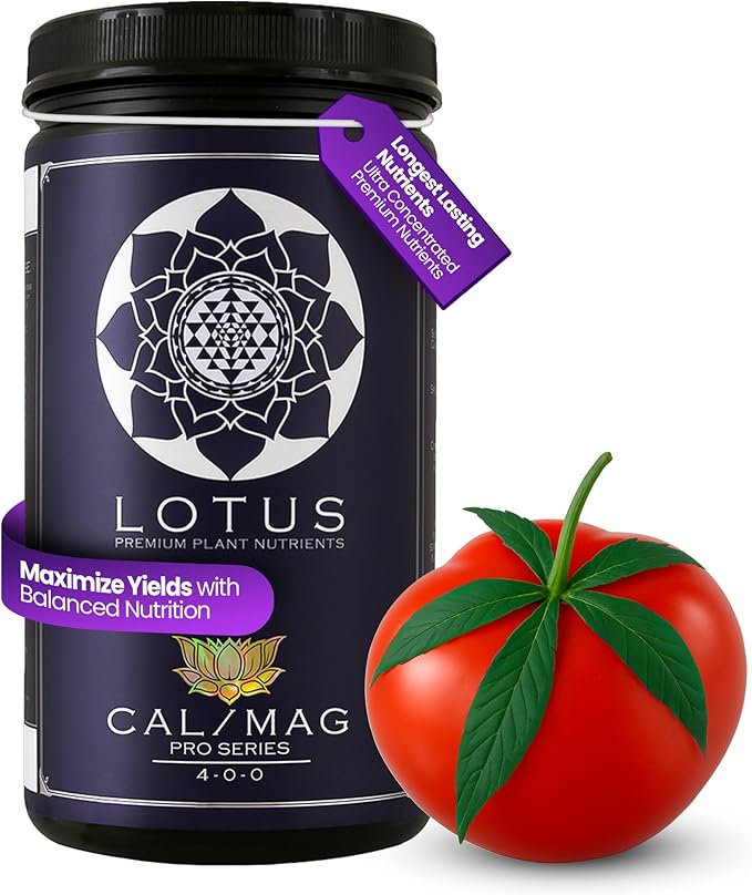 Lotus Nutrients Cal-Mag Pro Series, Calcium Magnesium Supplement for Hydroponic Plants, Water Soluble Powder for Coco Coir, LED Grows, and RO Water, Indoor and Outdoor Gardens (30oz)