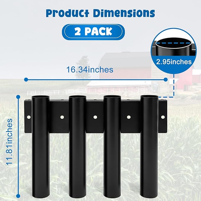 Shovel Holder for Truck, Heavy Duty 8-Hole Metal Shovel Storage Rack with Bolt-On Holes, Black Truck Box Tool Mount Rack Shovel Holder for Trimmers, Rakes, Hoes, Landscape Hand Tools Bed Mount