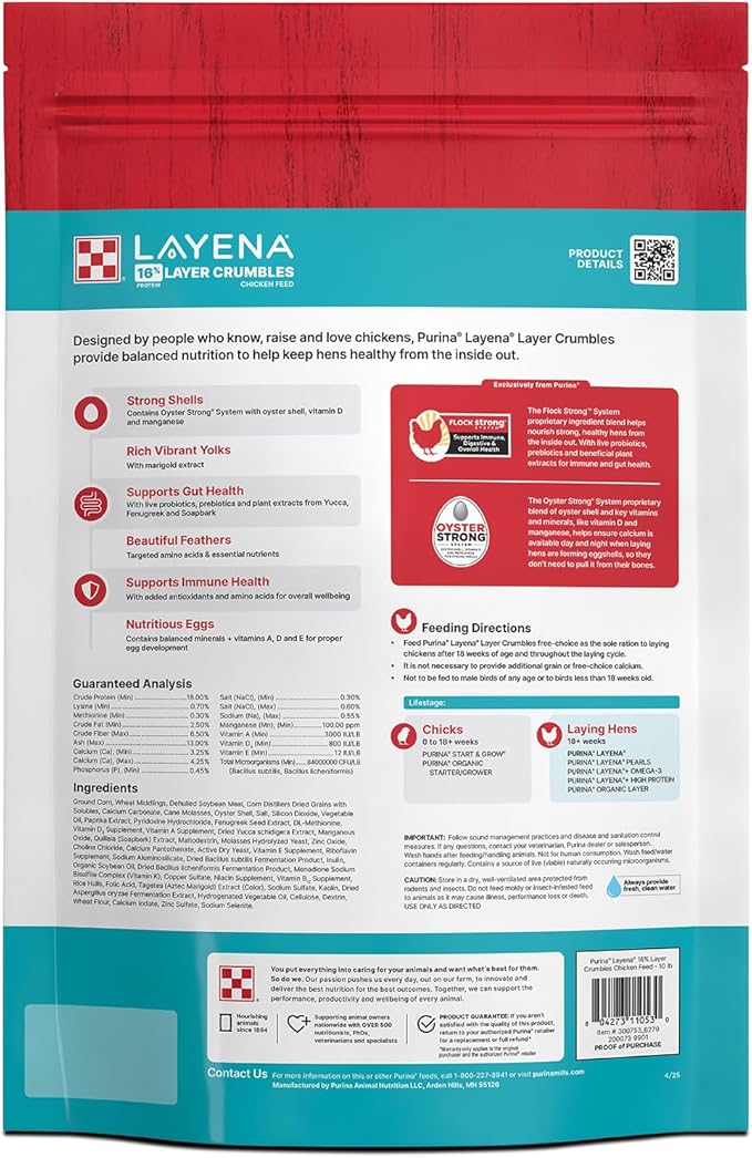 Purina® Layena® Crumbles Chicken Food, 10 Pound Bag