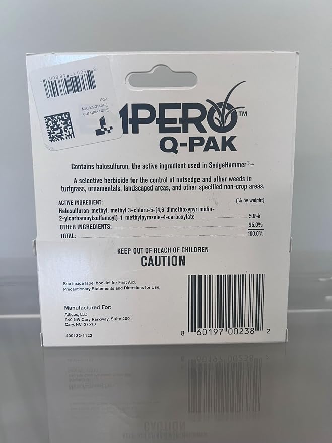 Atticus Empero Q-Pak Nutsedge Killer (13.5 Grams) Turf Herbicide - Kills Nut Grass in Established Lawns, Ornamental Turfgrass, & Landscape Areas (1-Pack)