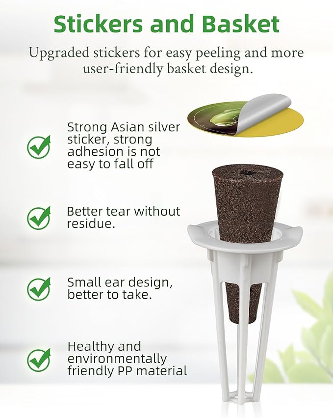 240pcs Hydroponics Seed Pod Kit: 120 Grow Sponges, 120 Pod Labels - Grow Anything Kit for Indoor Garden,Compatible with Hydroponics Growing System from All Brands(240pcs)