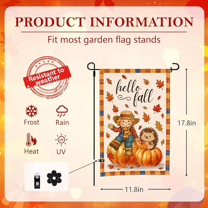 Seasonal Garden Flags Set of 12, Double Sided 12 x 18 Inch, Easter Garden Flags for Outside, Christmas Halloween Small Yard Flags for Outside, Seasonal Decorative Flags for Outdoor Festival
