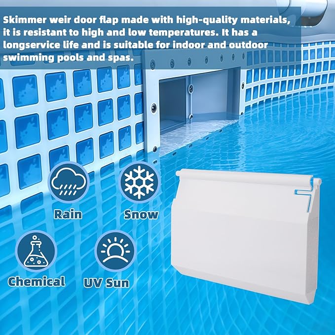 SPX1082K Swimming Pool Skimmer Weir Door Compatible with Hayward SP1082/SP1083/SP1084/SP1085/SP1086/SP1075/SP1076/SP1077, 7-3/4 inch Pool Skimmer Weir Flap Door Assembly Replacement Kit