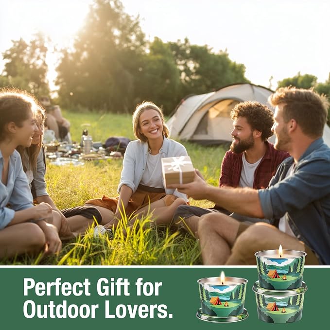 Citronella Candle for Outdoor 9 Pack, 2.2oz Mini Citronella Scented Candles for Outdoor Camping, Natural Soy Wax with Essential Oils, Portable Tin for Patio Backyard Hiking