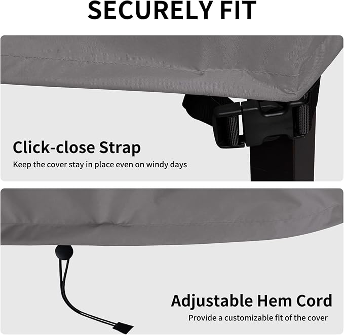 Easy-Going Waterproof Patio Sofa Cover UV Resistant 3 Seater Outdoor Sofa Cover Weatherproof Lawn Patio Furniture Cover with Tape Sealed Seam (85Wx37Dx35H inch, Grey)