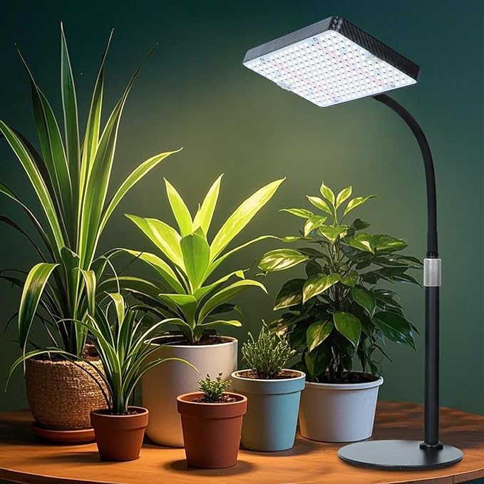 FECiDA Smart Control Desk Grow Light, Tabletop Grow Lights for Indoor Plants, Seed Starting, Bonsai, 4/8/12/16/20H Timer, 25 Watt Power Draw, Bright Enough Like A Small Sun, 16"-24" Height Adjustable
