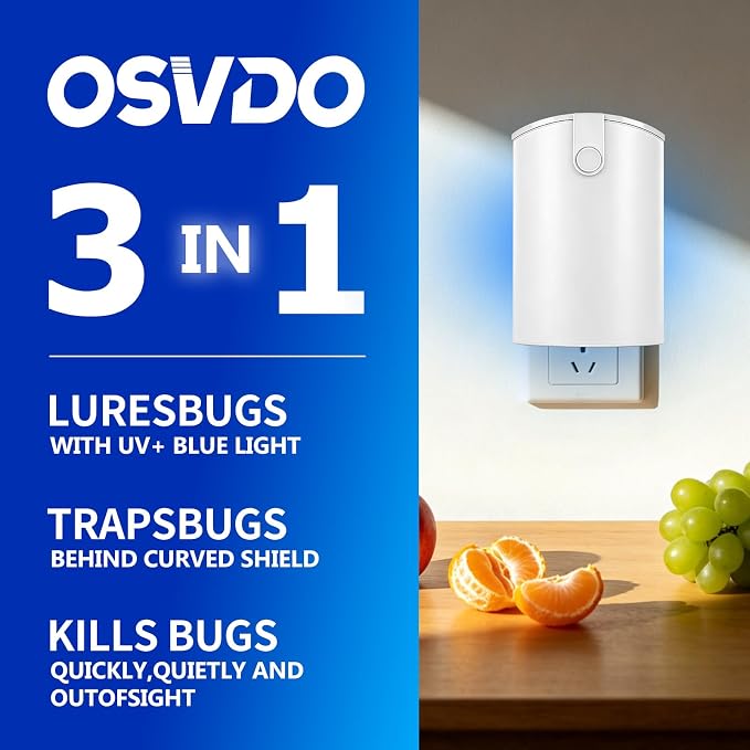 Flying Insect Trap, 2 Devices Fruit Fly Traps for Indoors with 8 Sticky Boards, Gnat Traps for House Indoor Fly Catcher with Blue UV Light, Mosquito Moth Bug Catcher for Home, Kitchen(2026 Upgrade)