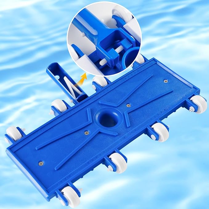 Pool Vacuum Head with Wheels, Flexible Swimming Pool Vacuum Head with Swivel, Pool Cleaner Vac Head, 14''Heavy Duty Head for Inground & Above Ground Pool