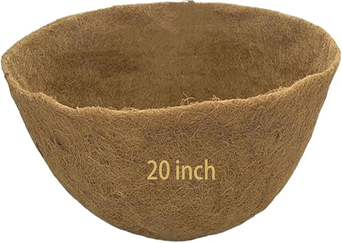 1 PCS 20 Inch Coco Liners for Planters,Round Basket Shaped Coconut Fiber Replacement Liners