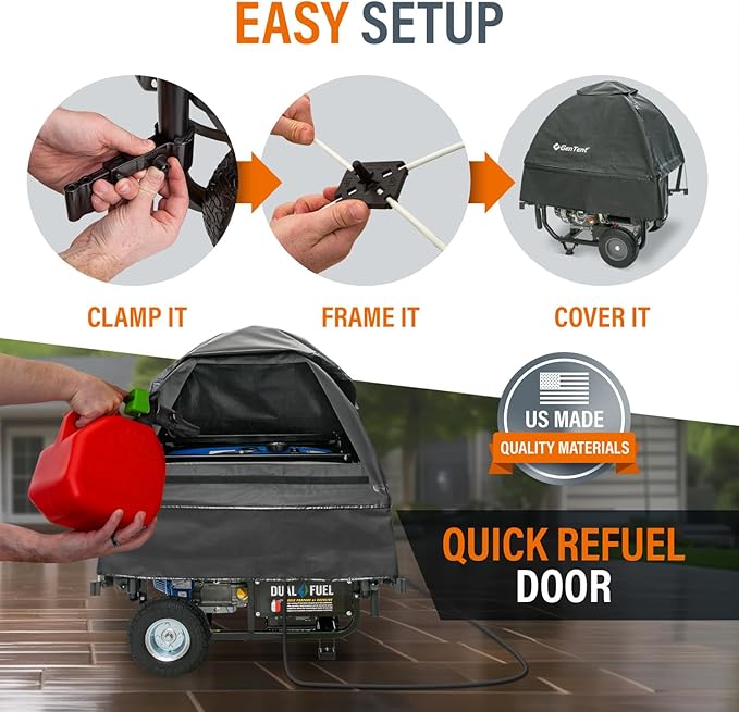 GenTent Open Frame Running Cover - Universal Adapter Kit Generator Tent (Onyx, Original - Standard)