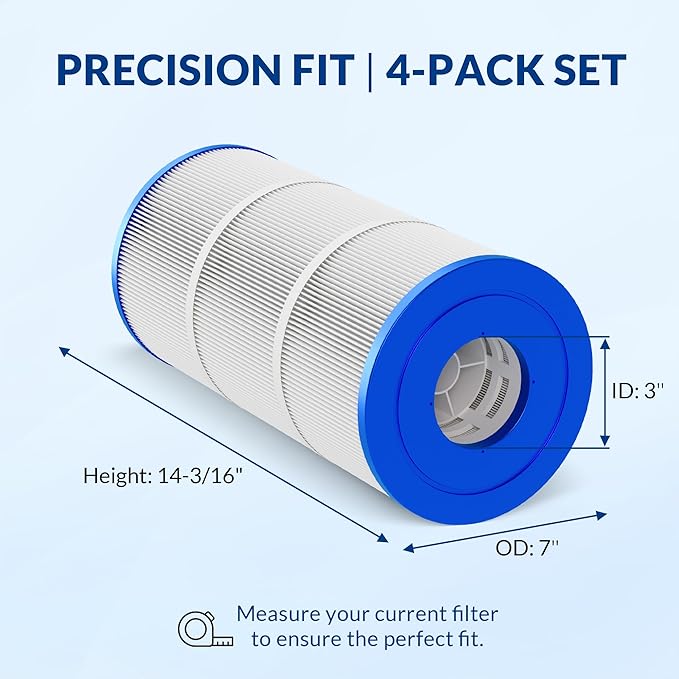 CCP240 PCC60 178569 R173572, 5oz Trilobal Heavy-Duty Fabric Pool Filter Cartridges, Compatible with Pentair Clean & Clear Plus 240 (#160310), 4-Pack, Ultra Series