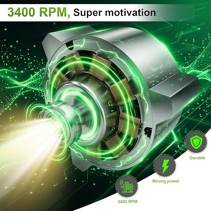 ‌FDW 13-Inch Electric Corded Push Lawn Mower - 12 Amp Motor, 3-Position Height Adjustment, Dethatcher Function & Grass Collection Box