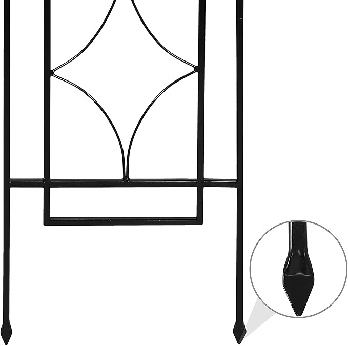 Sunnydaze 2-Piece Chic Diamonds Garden Trellis for Climbing Plants - Outdoor Decorative Metal Flower Trellis - 60-Inch Tall - Black