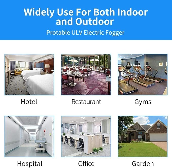 Electric ULV Portable Fogger Sprayer Machine 4.5L (1.2 Gallon) Cold Fogger Machine Spraying Distance 30ft for Home, Hotel, Church, School, Yard