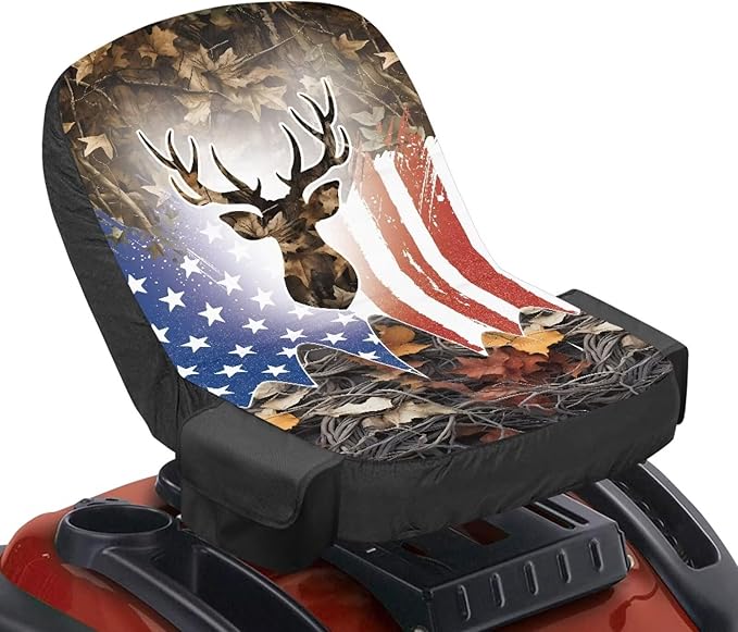 American Flag Riding Lawn Mower Seat Cover for Tractor Accessories Non Slip Agricultural and Industrial Vehicle Seat Cover Compatible with Craftsman Cub Cadet Kubota