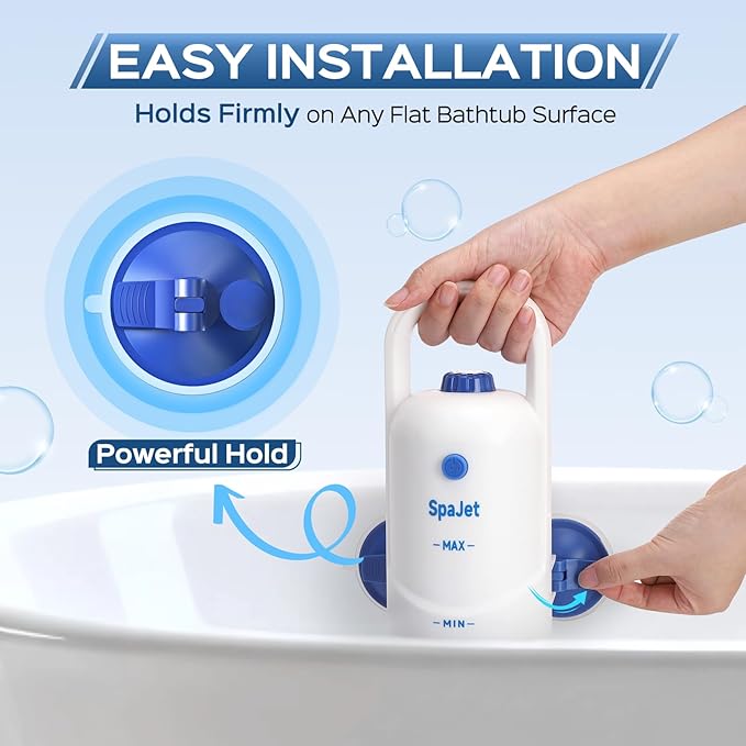 Bath Jets for Tub with Jet Massage and Bubble Mode, Bathtub Jets for Tub with 360° Rotatable Single and Dual Nozzles, the Lever-lock Suction Cups, and Handle. Jets for Bathtub at Home for Relaxation