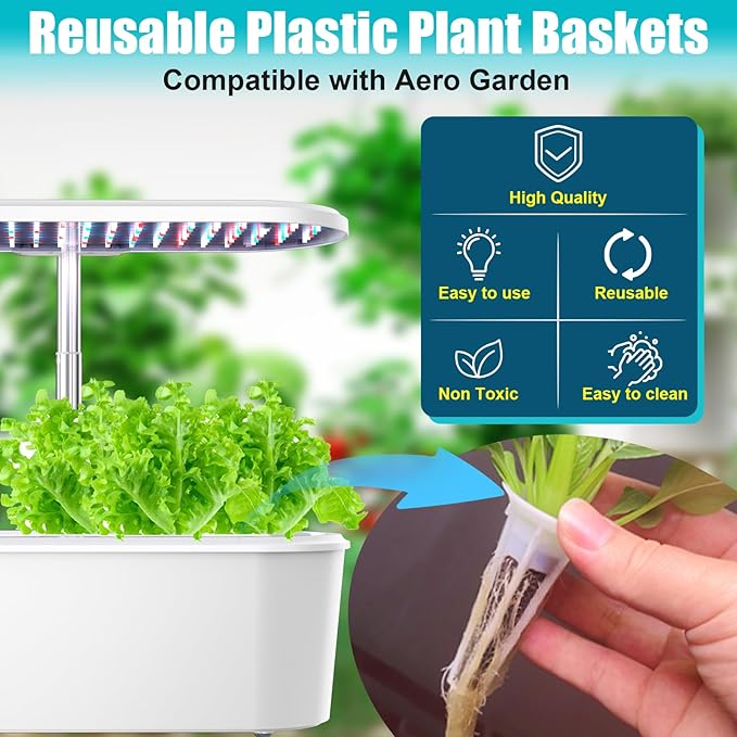 Replacement for Aerogarden Pods Hydroponic Accessories, Grow Anything Seed Pods Kit with 25 Grow Sponges, 25 Grow Baskets, 25 Pod Labels, 25 Grow Domes and 200ml A&B Plant Food Nutrients