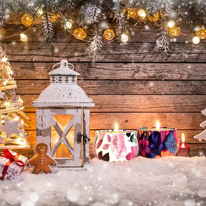 Christmas Candles Scented Gifts for Women Home Apple Cinnamon, Lavender, Vanilla, Jasmine, Cedar Wood, Fig, Teak, Gardenia and Magnolia Soy Candle Set for Mothers Day Gifts, 9 Packs