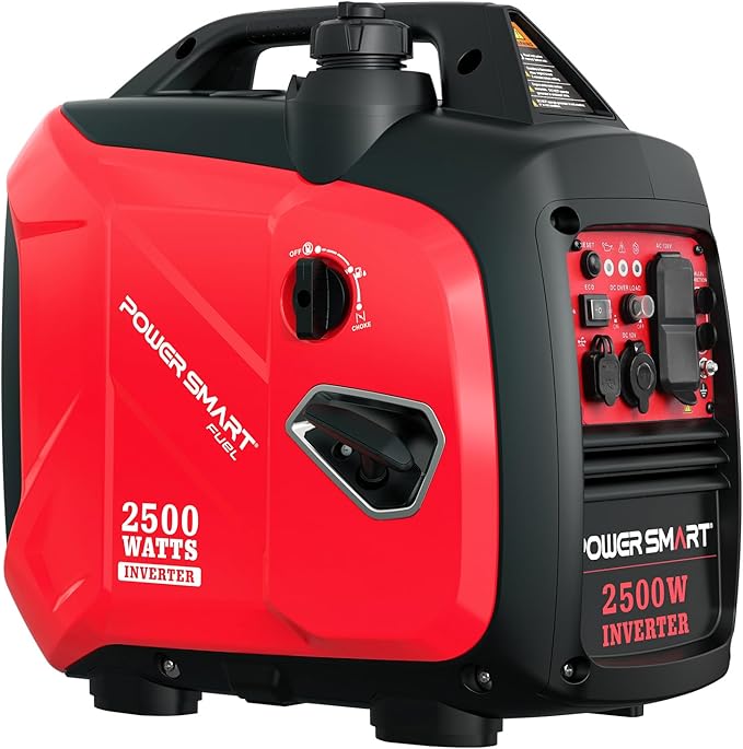 PowerSmart 2500 Watt Portable Inverter Generator, 79.8cc Gas Powered Engine with 5.5H Long Runtime, Ultra Quiet Small Generator for Camping, RV, Home Power Outage and Outdoor Emergency (HB5020)