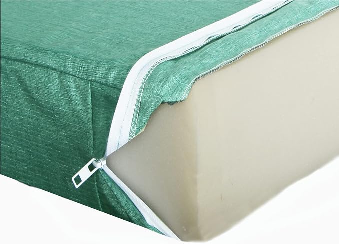 Patio Seat Cushion Covers,Washable Slip Covers Replacement,Waterproof Outdoor Furniture Chair Cushion Pillow Seat Cover for Couch,Garden,Sofa,Green,24"×24"×4"(4 Covers Only)