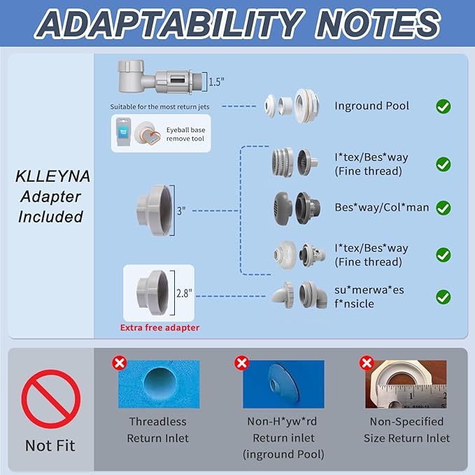 KLLEYNA Dual Spray Pool Fountains for Above-Inground Swimming-Pool - Telescopic 15-22" Pipe Height, Summer Waterfall Cooler Improve Circulation,Pool Sprinkler Decor Adjustable Pressure (Light Gray)