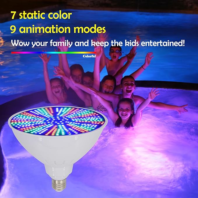 2025 Upgraded 50W Color LED Pool Light Bulb, RGB Color Changing Pool Lights for Inground Swimming Pool, Replacement Bulb for Pentair Hayward Fixtures (120V 50W)