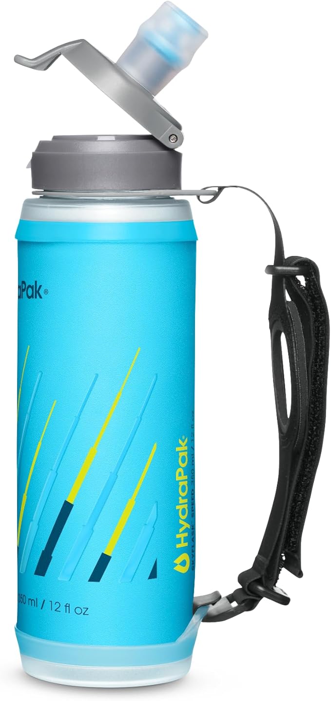 HydraPak SkyFlask Speed - Collapsible Handheld Running Water Bottle (350ml, 500ml, 500ml Insulated) - Adjustable Strap, Lightweight, Spill-Proof Cap | Collapsible, Handheld, Running, Adjustable Strap, Lightweight, Spill-Proof Cap