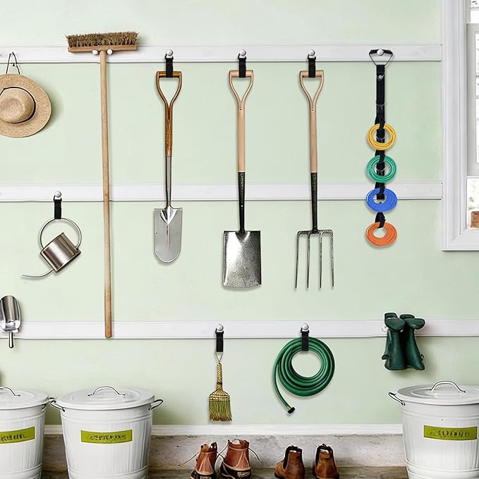 4PCS Extension Cord Organizer with 12 Removable Cord Holders Cord Storage Organizer Garage Garden Storage Straps All in One Hanger Straps for Cable Hose Rope Tool Management