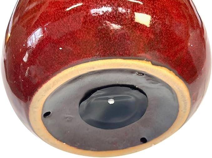 BYER OF MAINE Alcyon Egg/Bottle Bird Home, Porcelain, Glaze Finish, Oxide Red, 7”x7”x9”