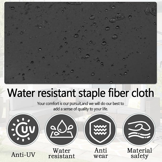 14Pcs Outdoor Cushion Covers Replacement Washable Waterproof UV w/Zipper for 6-Seaters Sofa Patio Slipcovers Set Seat and Back Covers Only (Charcoal Gray, 23.6x23.6inch)