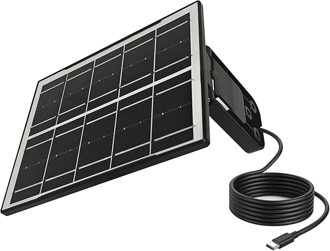 Eco-friendly 3W 5V Monocrystalline Solar Panel, Type-C Interface, IP66 Waterproof, 6.5-foot Cable, High Conversion Rate, Compatible with Various Electronic Devices