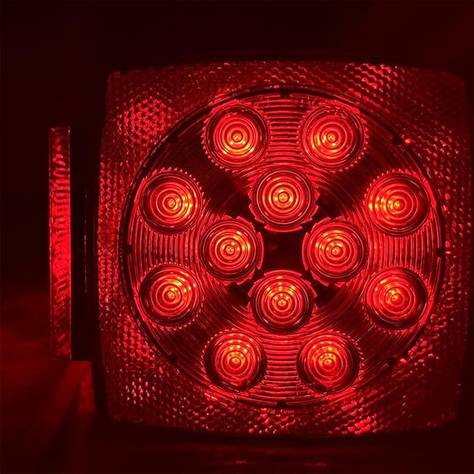 fouwick LED Tail Trailer Light Waterproof for Trucks, Trailers, Tractors, Semi-Trailer, Dump Truck, Bus, Boat (Light Only)