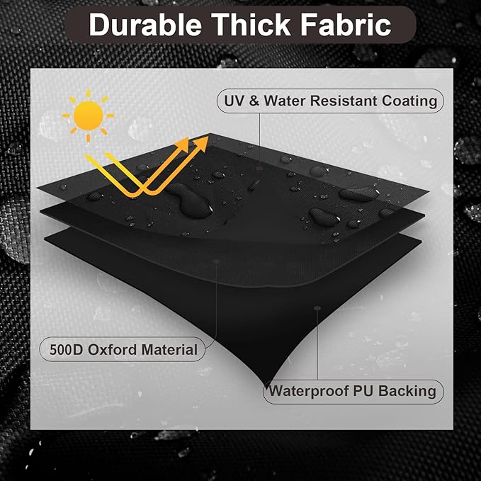 PureFit Outdoor Sectional Sofa Cover Waterproof L Shaped Patio Furniture Covers for Deck, Lawn and Backyard, 104”x83” Right Facing, Black